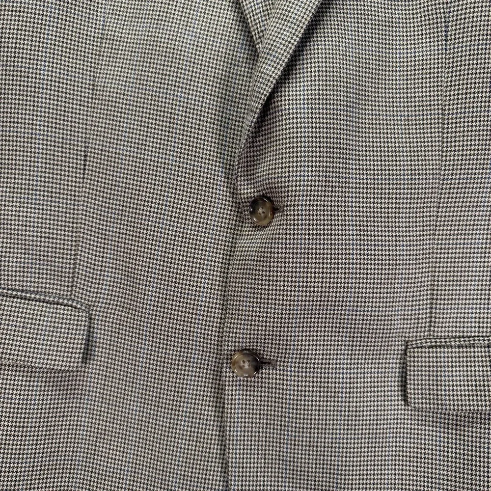 Lauren Ralph Lauren Blazer Mens 42R Two Button Houndstooth Wool Academia Gray